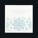 85th Birthday Party Blue White Snowflake Winter Napkin<br><div class="desc">Very elegant blue watercolor snowflakes create a pretty border along the bottom of this birthday custom napkin. Modern and minimalist design has an open and airy feel. The contemporary aesthetic will appeal to people of all ages.</div>