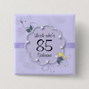 85th Birthday Party   DIY Text 15 Cm Square Badge