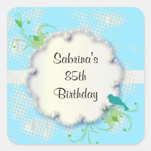 85th Birthday Party   DIY Text Square Sticker