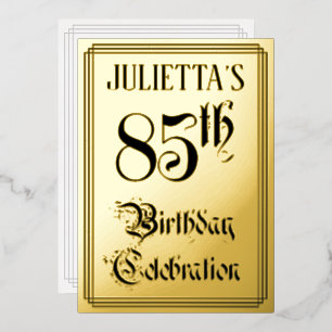 85th Birthday Party — Elegant Script + Custom Name