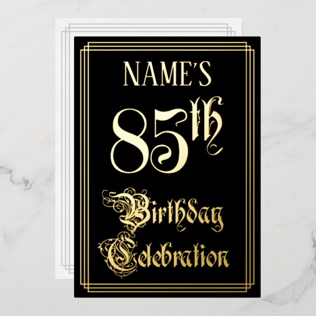 85th Birthday Party — Fancy Script & Custom Name (Front/Back)