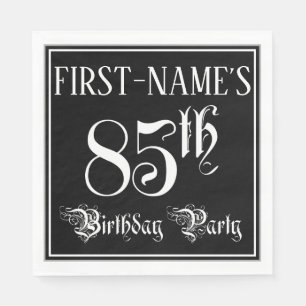 85th Birthday Party — Fancy Script + Custom Name Napkin
