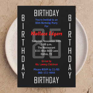 85th Birthday Party Invitation 85