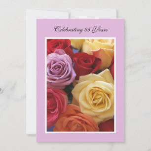 85th Birthday Party Invitation Beautiful Roses