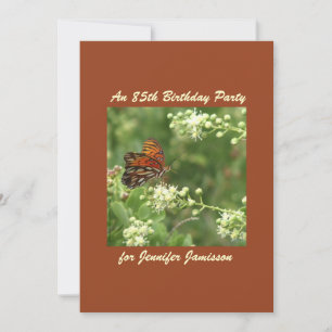 85th Birthday Party Invitation Butterfly