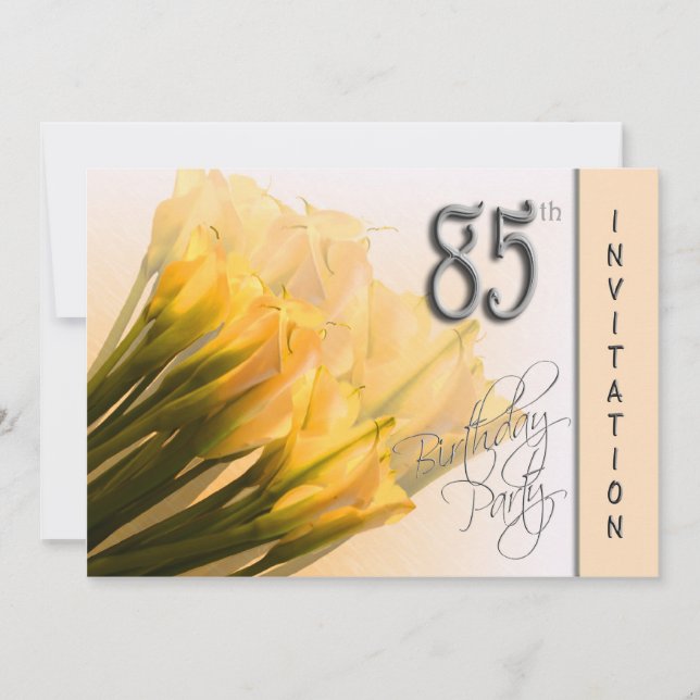 85th Birthday Party Invitation - Calla Lilies (Front)