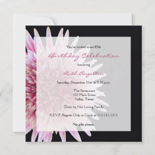 85th Birthday Party Invitation Gerbera Daisy
