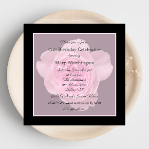 85th Birthday Party Invitation Rose for 85th
