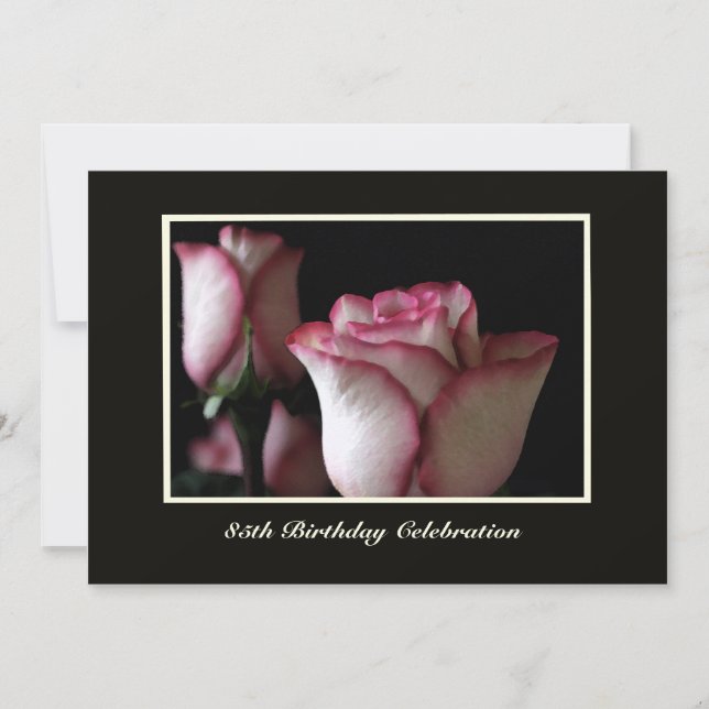 85th Birthday Party Invitation Roses (Front)