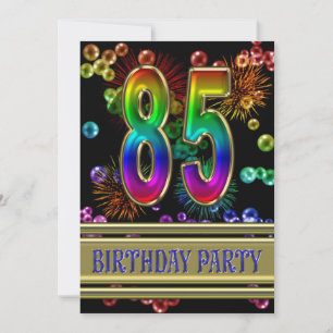 85th Birthday party Invitation with bubbles