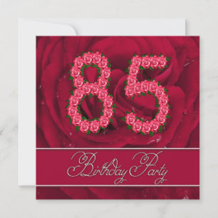85th birthday party invitation with roses