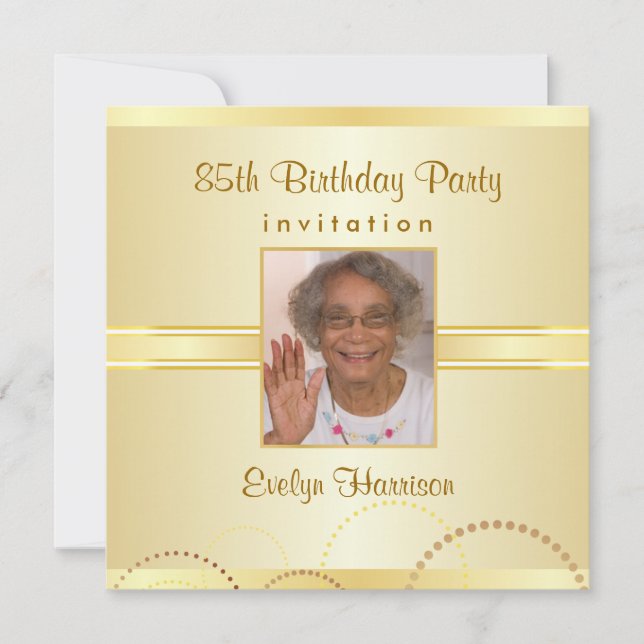 85th Birthday Party Invitations - Photo Optional (Front)