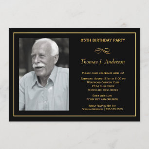 85th Birthday Party Invitations - with your photo