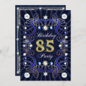 85th birthday party invite with masses of jewels (Front/Back)