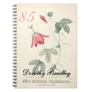 85th Birthday Party Passiflora Custom Guest Book