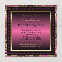85th Birthday Party | Pink Metallic & Gold