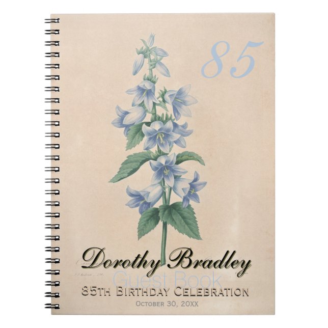 85th Birthday Party Vintage Custom Guest Book (Front)