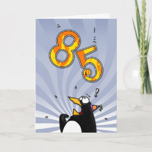 85th Birthday - Penguin Surprise Card