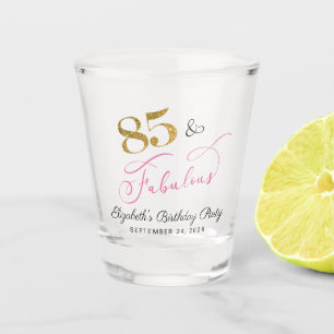 85th Birthday Pink Gold Party Favour Shot Glass