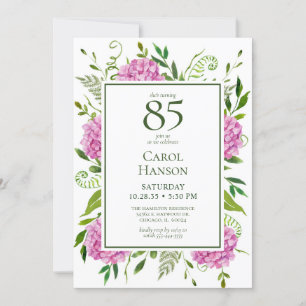 85th Birthday Pink Hydrangeas Card Request