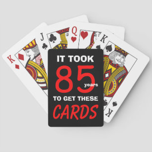85th Birthday Poker Playing Cards Humor 