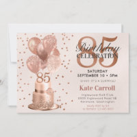 85th Birthday Rose Gold Cake Surprise Party