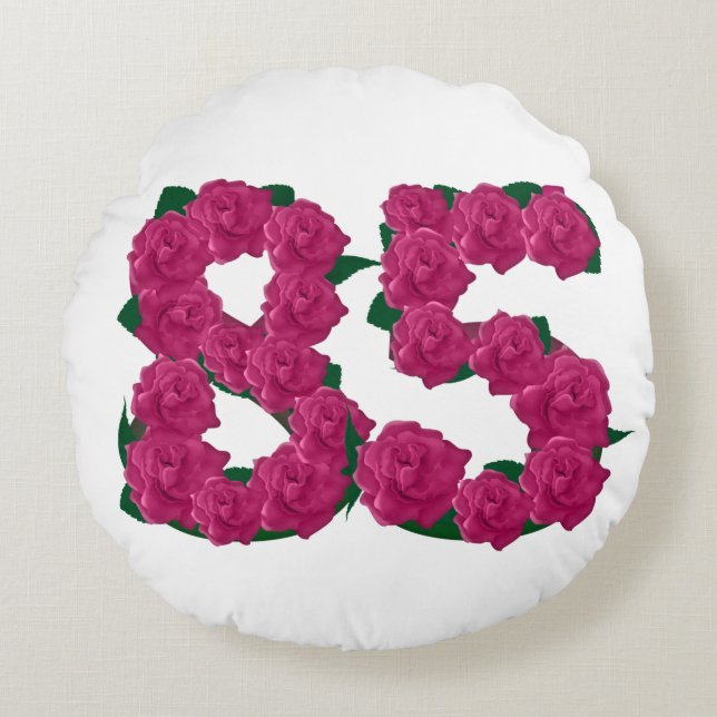 85th birthday Round Throw Pillow (16") (Front)