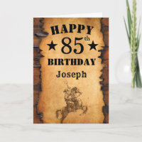 85th Birthday Rustic Country Western Cowboy Horse
