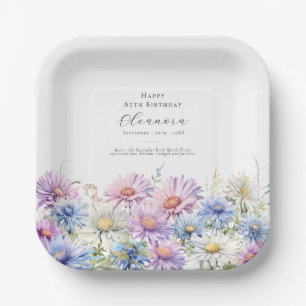 85th Birthday September Birth Flower Paper Plate