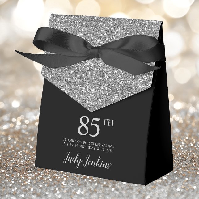 85th Birthday Silver Glitter Thank You Favour Box (Creator Uploaded)