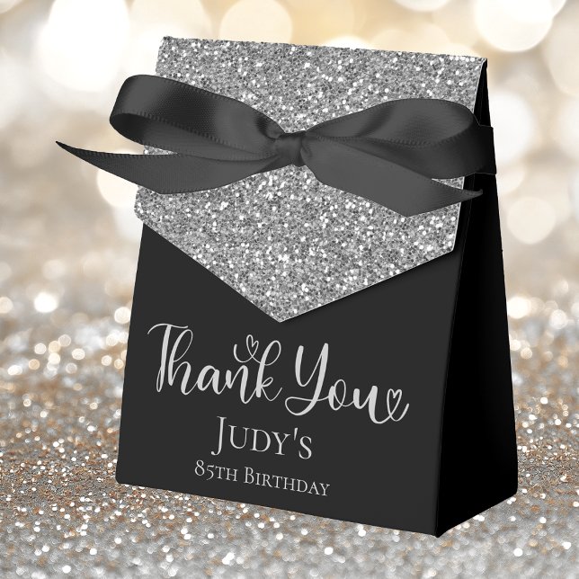 85th Birthday Silver Glitter Thank You Favour Box (Creator Uploaded)