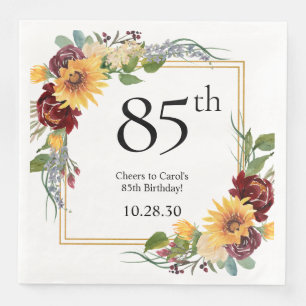 85th Birthday Sunflowers Napkin