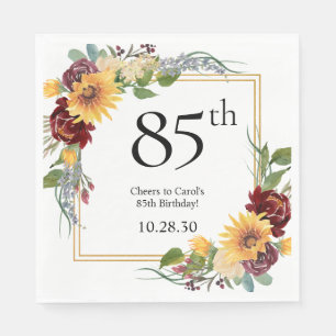 85th Birthday Sunflowers Napkin