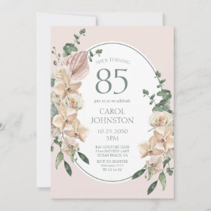 85th Birthday Tropical Floral Invitation