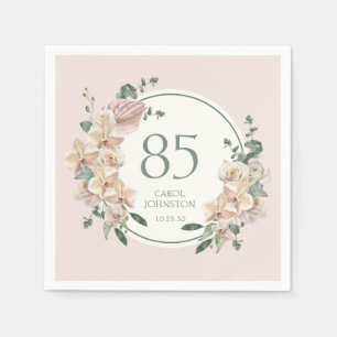 85th Birthday Tropical Floral Napkin