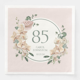 85th Birthday Tropical Floral Napkin