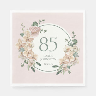 85th Birthday Tropical Floral Napkin