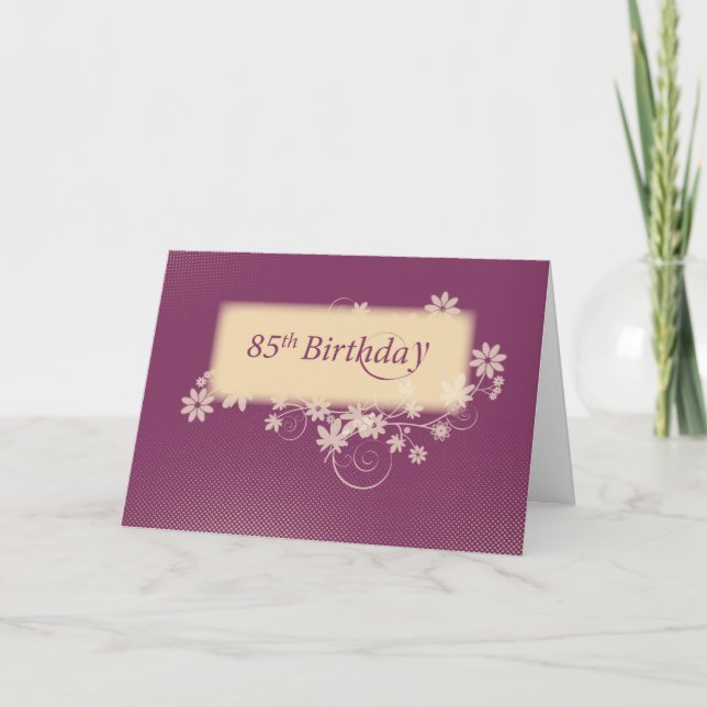 85th Birthday Wine Colour Card (Front)
