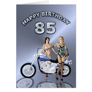 85th birthday with girls and a motorcycle