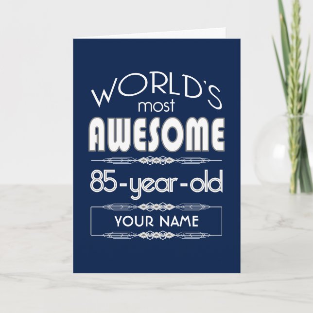 85th Birthday Worlds Best Fabulous Dark Blue Card (Front)