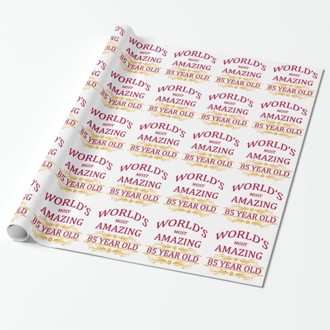 85th. Birthday Wrapping Paper (Unrolled)
