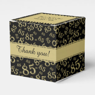 85th Black/Gold Random Number Pattern Favour Box