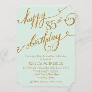 85th, Eighty Fifth Birthday Party Celebration Invitation