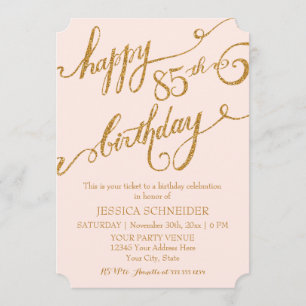 85th, Eighty Fifth Birthday Party Celebration Invitation