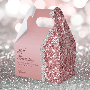 85th Elegant Rose Gold Birthday Favour Box