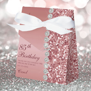 85th Elegant Rose Gold Birthday Favour Box