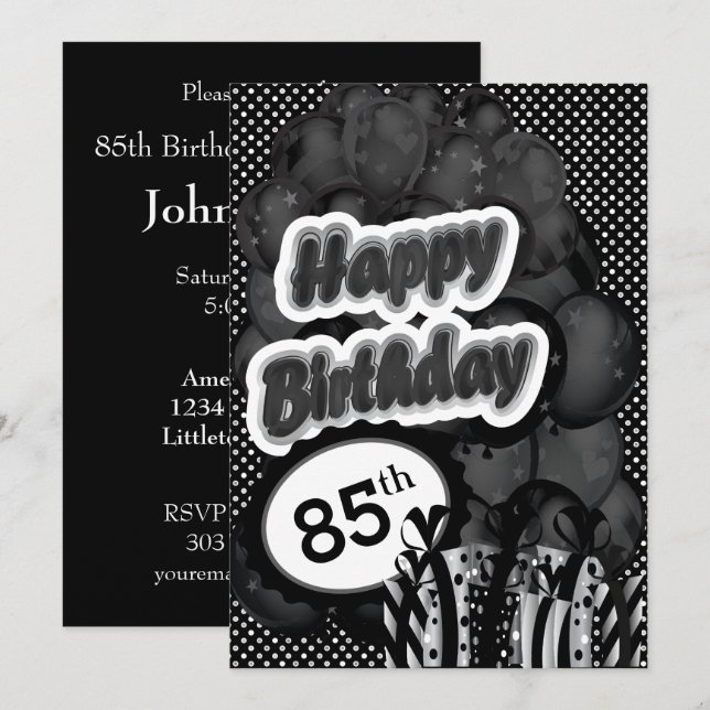 85th Milestone Birthday Invitation (Front/Back)