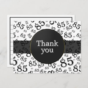 85th Thank You: Black/White Number Pattern