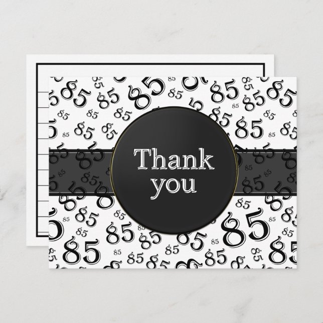 85th Thank You: Black/White Number Pattern (Front/Back)