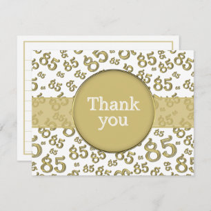 85th Thank You: Gold/White Number Pattern